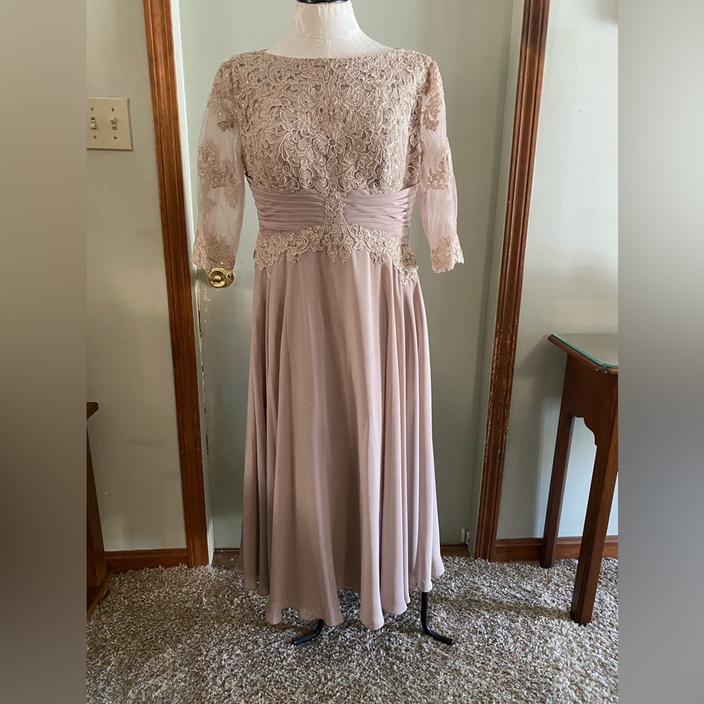 JJs House Elegant Lace Wedding Dress in Blush